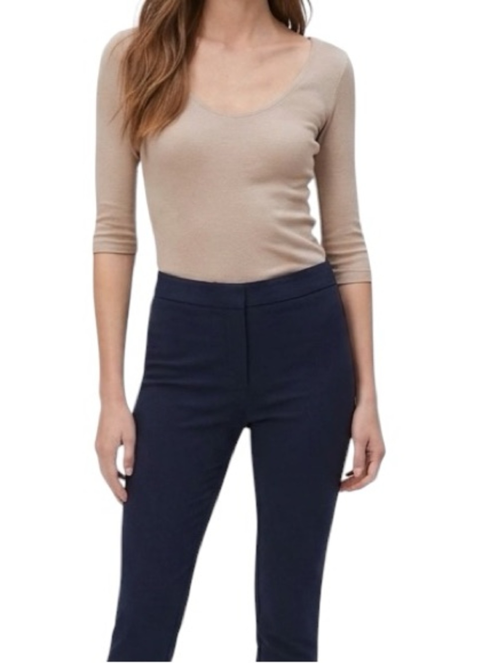 Michael Stars Cari V-Neck Shine Tee One Size Fits Most (0-10)